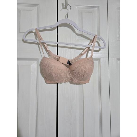 International intimates 34C women's light pink lace push up bra - Picture 1 of 6